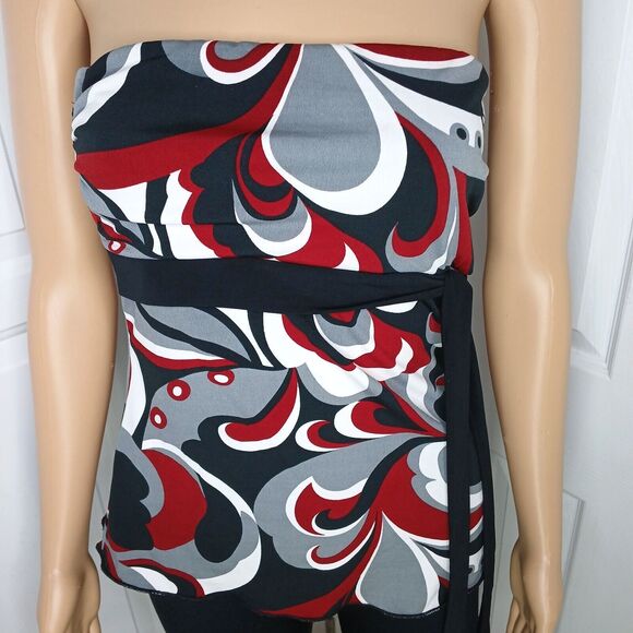 Studio Y Women's Size Medium Sleeveless Halter top Front Tie Boho Beachy Summer - Picture 2 of 6